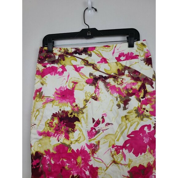 Charter Club Womens Pencil Skirt Sz 6 Watermelon Comb Floral Cotton Carrier NWT - Picture 2 of 9